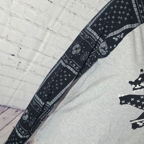 Y2K Zoo York Bandana Print Paisley Skateboard Skate Quarter Sleeve Size M - Picture 6 of 9